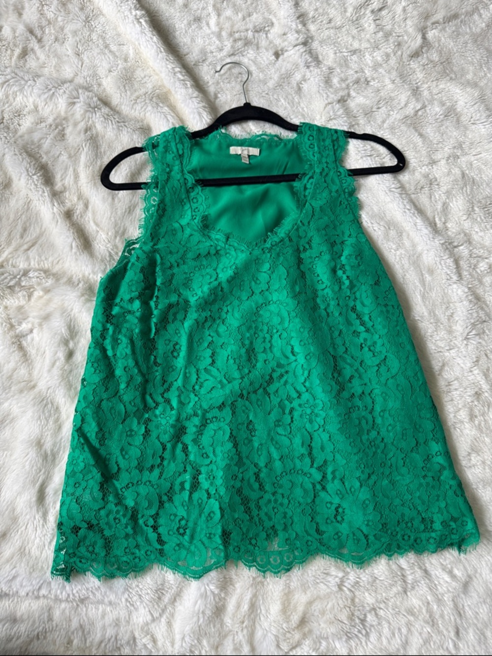 Joie Emerald Green Lace Tank